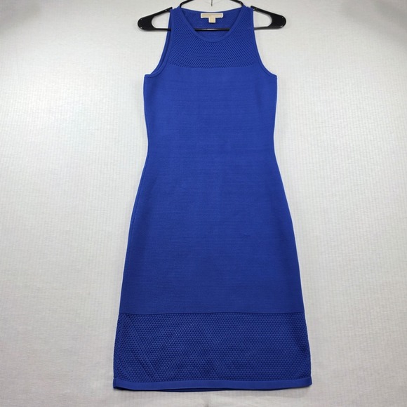 Michael Kors Dresses & Skirts - Michael Kors Royal Blue Sleeveless Bodycon Dress Size S Preppy Modern Date Night